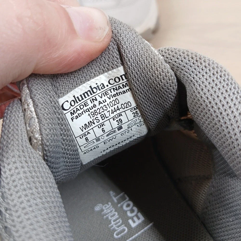 Columbia Hiking Shoes Womens 8 Gray Mesh Techlite+ Trail Sneakers Low Top